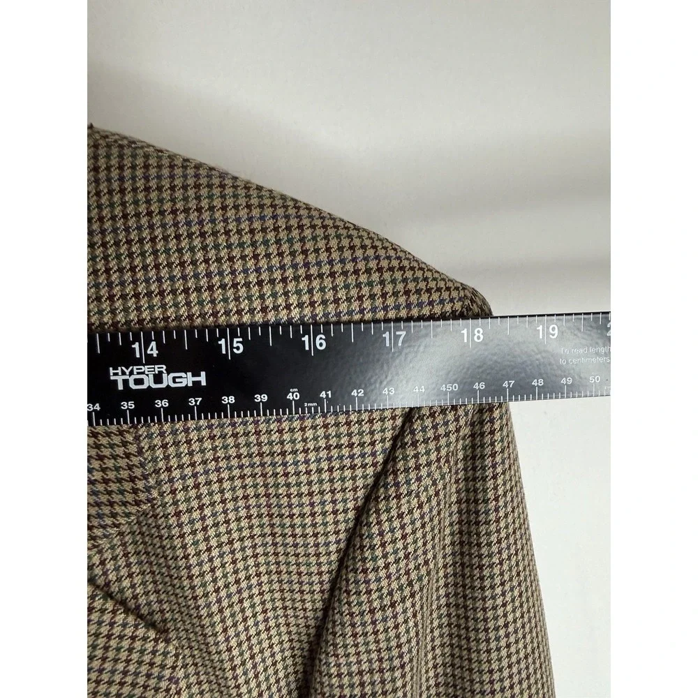 Robert Stock Men's Wool Houndstooth Sport Coat Blazer Brown Tan Tweed 39R
